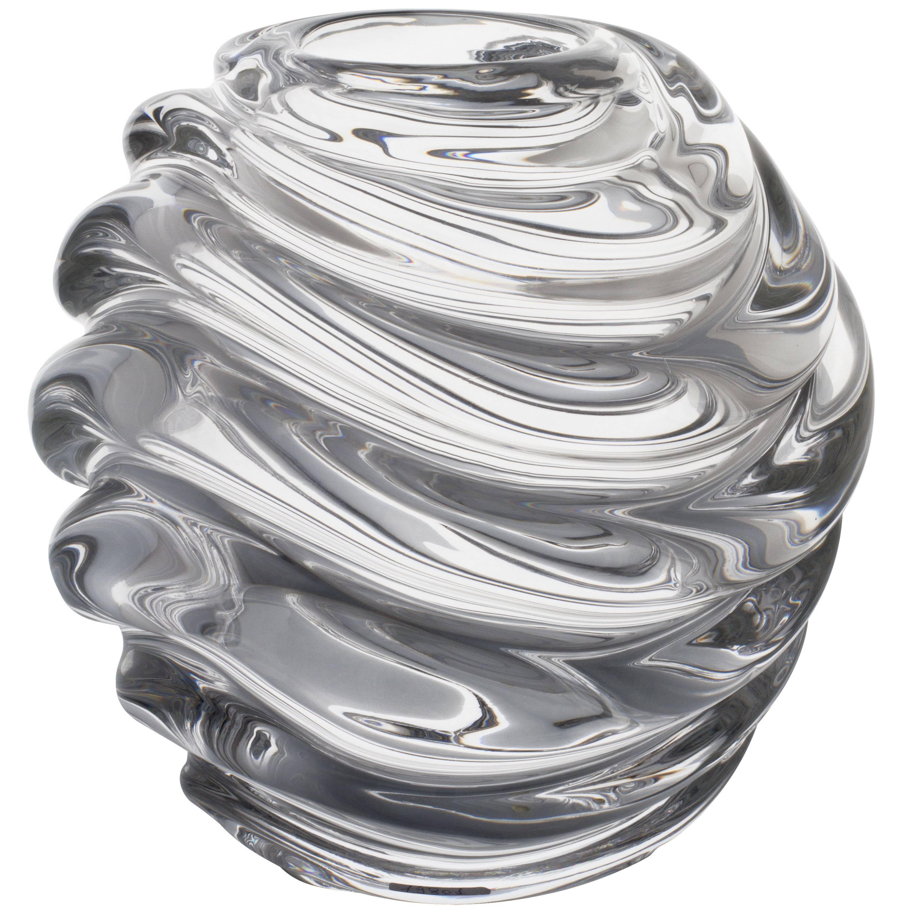 Fasce Riportate Carlo Moretti Contemporary Clear Murano Glass Mouth Blown Vase