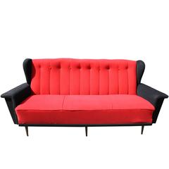 Vintage, 1950s Red and Black Bench