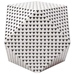 Aelfie Modern Triangular Black and White Geometric Thea Cube Table Stool 3