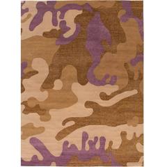 Camouflage Rug Wool with Metallic Thread 12