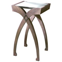 Contemporary Wood and Marble Small 'Gaspare' Side Table 5