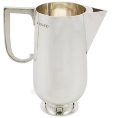 1930s Antique Sterling Silver Water Jug by Charles Boyton