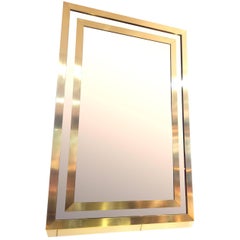 A Large Romeo Rega Style brass Mirror with smoked mirror