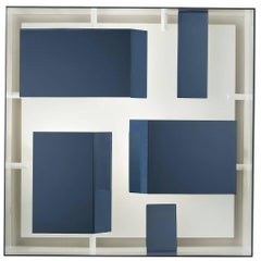 Blue Metal Wall Light Squared Sconce by Gio Ponti 9