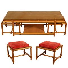 Tommi Parzinger Mid-Century Modern Cocktail Table and Stools 8