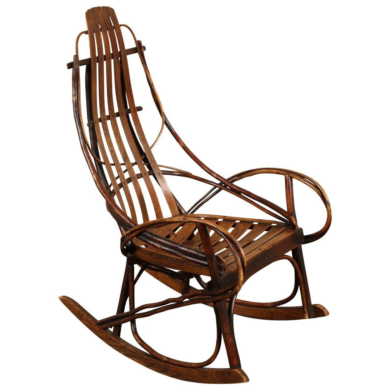 Finely Made Antique Adirondack Rocker with Excellent Patina