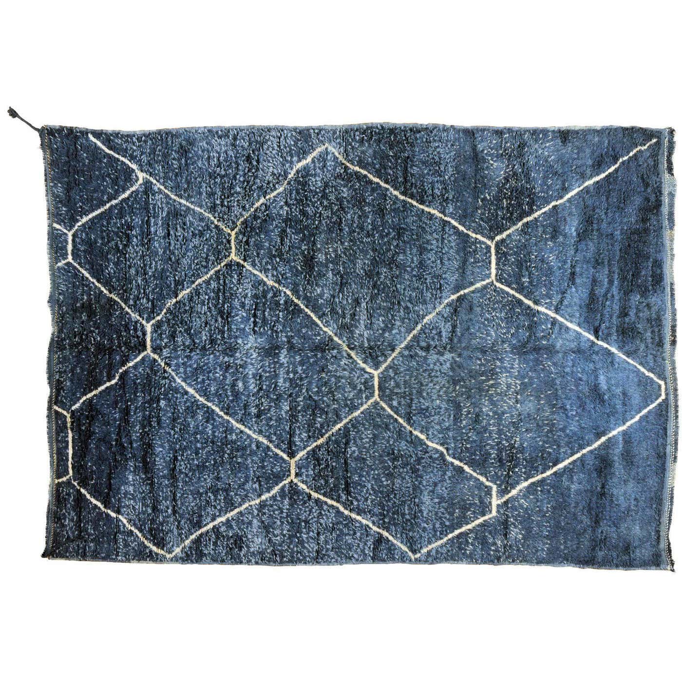 Navy Blue Moroccan Berber Rug For Sale at 1stDibs | navy berber rug ...