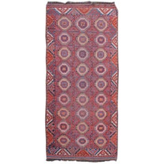 19th Century Red Bashir Ersari Carpet with Tiled Octagons