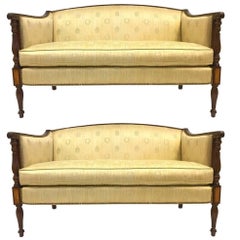 Pair of Mahogany Sheraton Style Sofas