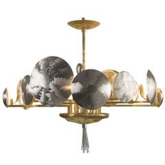 Striking Chandelier in Natural Brass 9