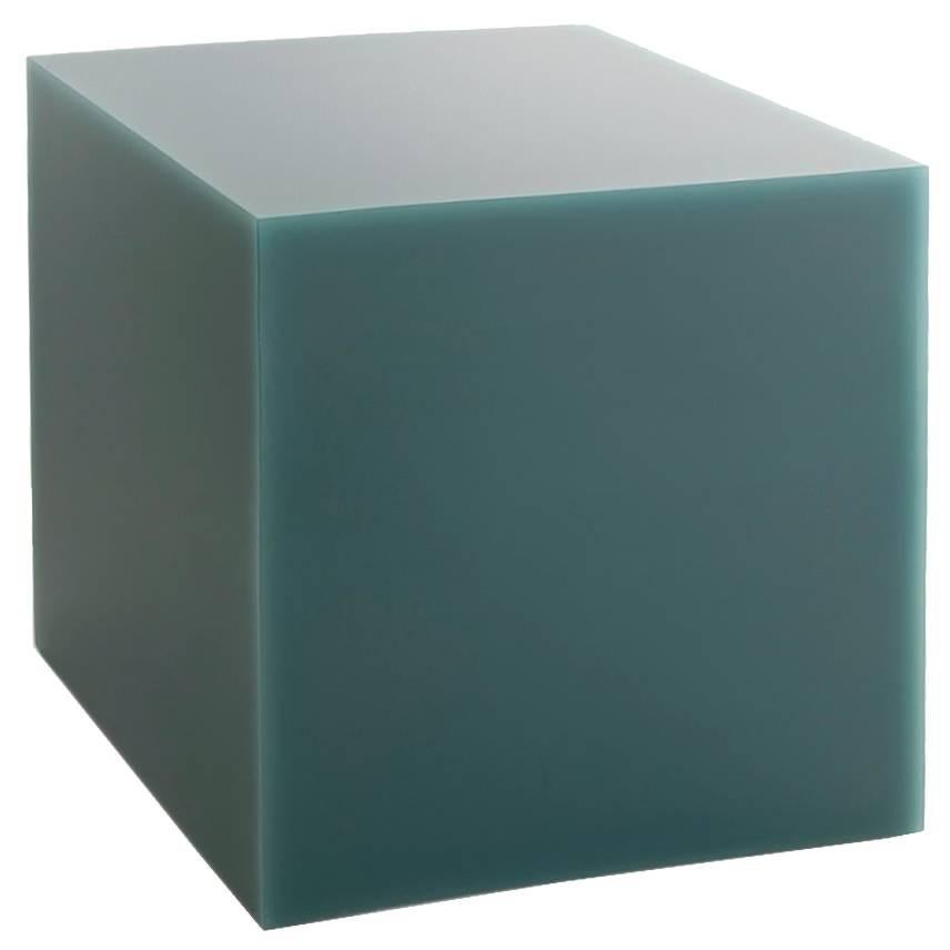 Sabine Marcelis Forest Green Candy Cube Contemporary  Side Table Polished Resin