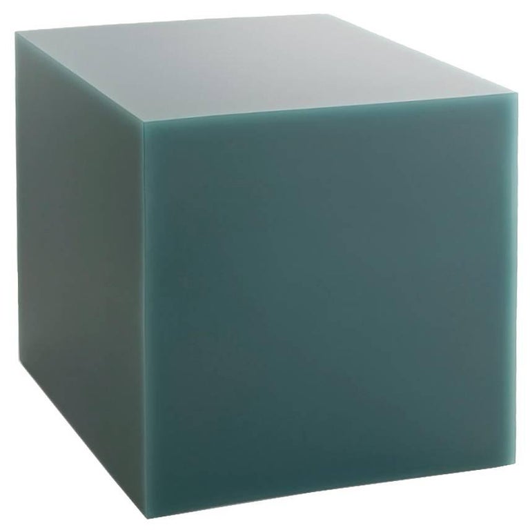 Sabine Marcelis Forest Green Candy Cube Contemporary  Side Table Polished Resin For Sale