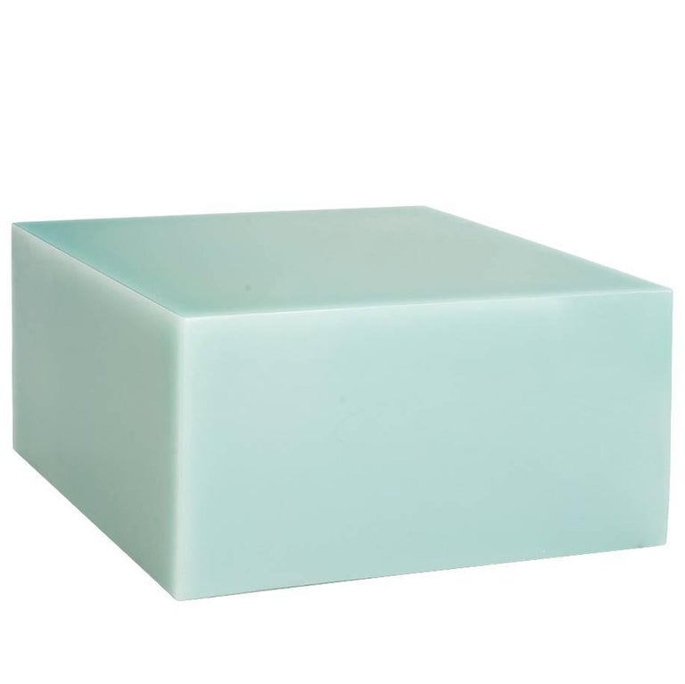 Sabine Marcelis Contemporary Mint Candy Cube Low Side Table High Cast Resin  For Sale