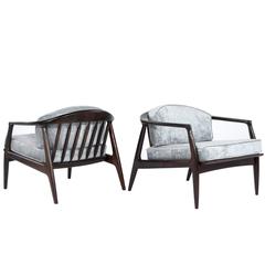 Walnut Lounge Chairs by Milo Baughman for Thayer Coggin