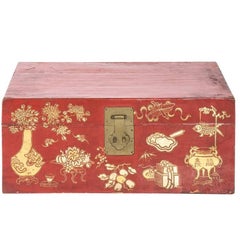 Red Lacquered Chinese Trunk