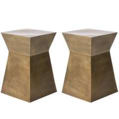 1970s Pair of Brass End Tables