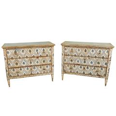Sensational Pair of Painted Spanish Commodes
