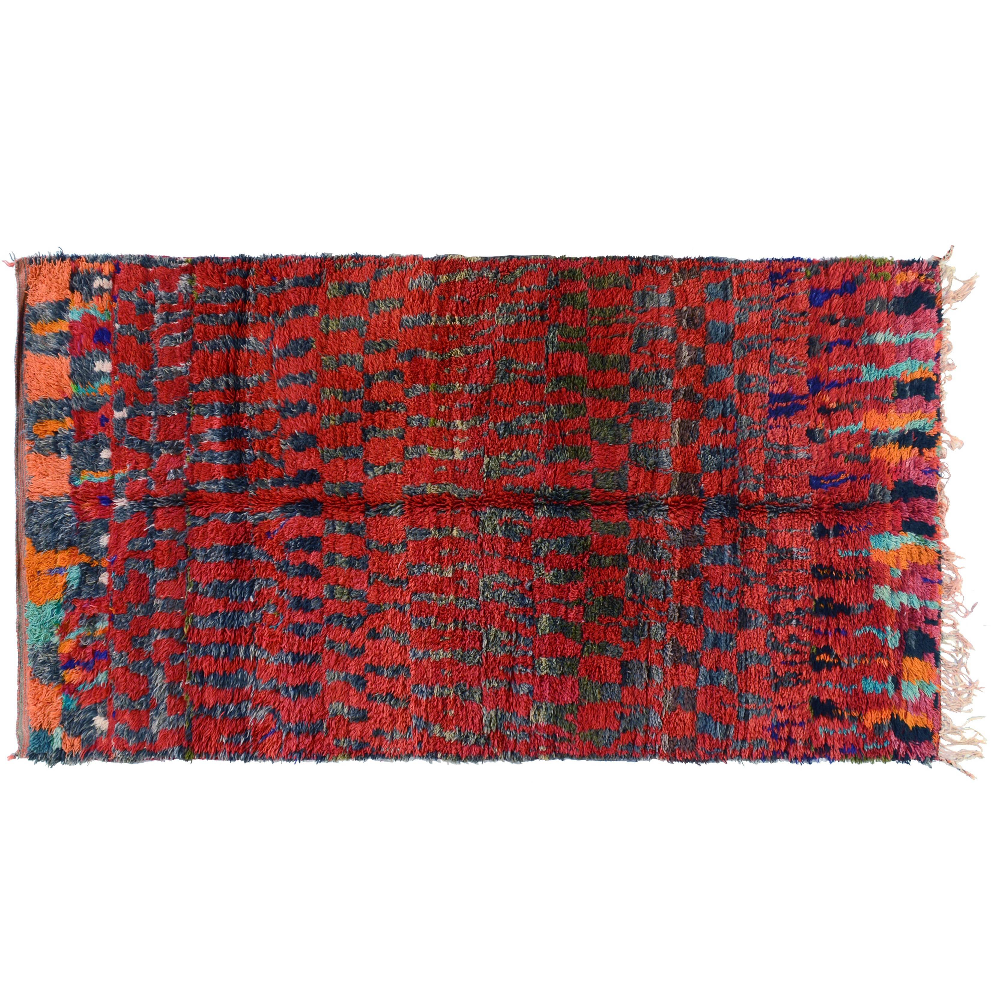 Cool Red Moroccan Rug For Sale