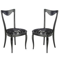 Set of Two Elegant 'Frida' Wood and Fabric Chairs 5