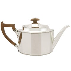 1920s Antique Sterling Silver Teapot by Thomas Bradbury & Sons Ltd 3