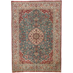 Vintage Persian Tabriz Rug with Traditional Style 3