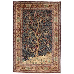 Vintage Persian Tabriz Rug with Garden of Paradise Design