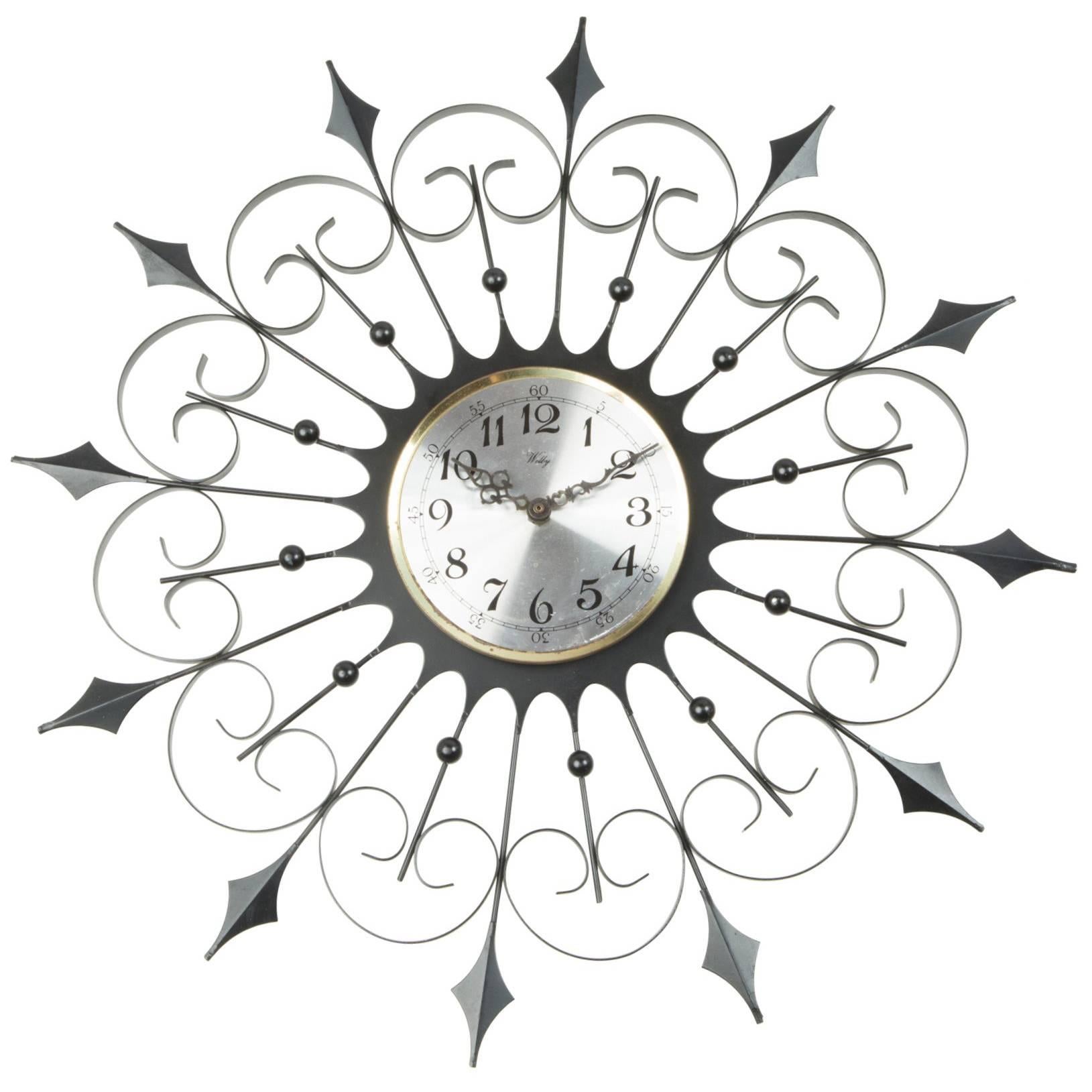 Welby Iron Sunburst Clock, circa 1950