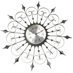 Welby Iron Sunburst Clock, circa 1950