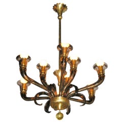 Eight-Arm Glass Chandelier by Ercole Barovier, circa 1935 8