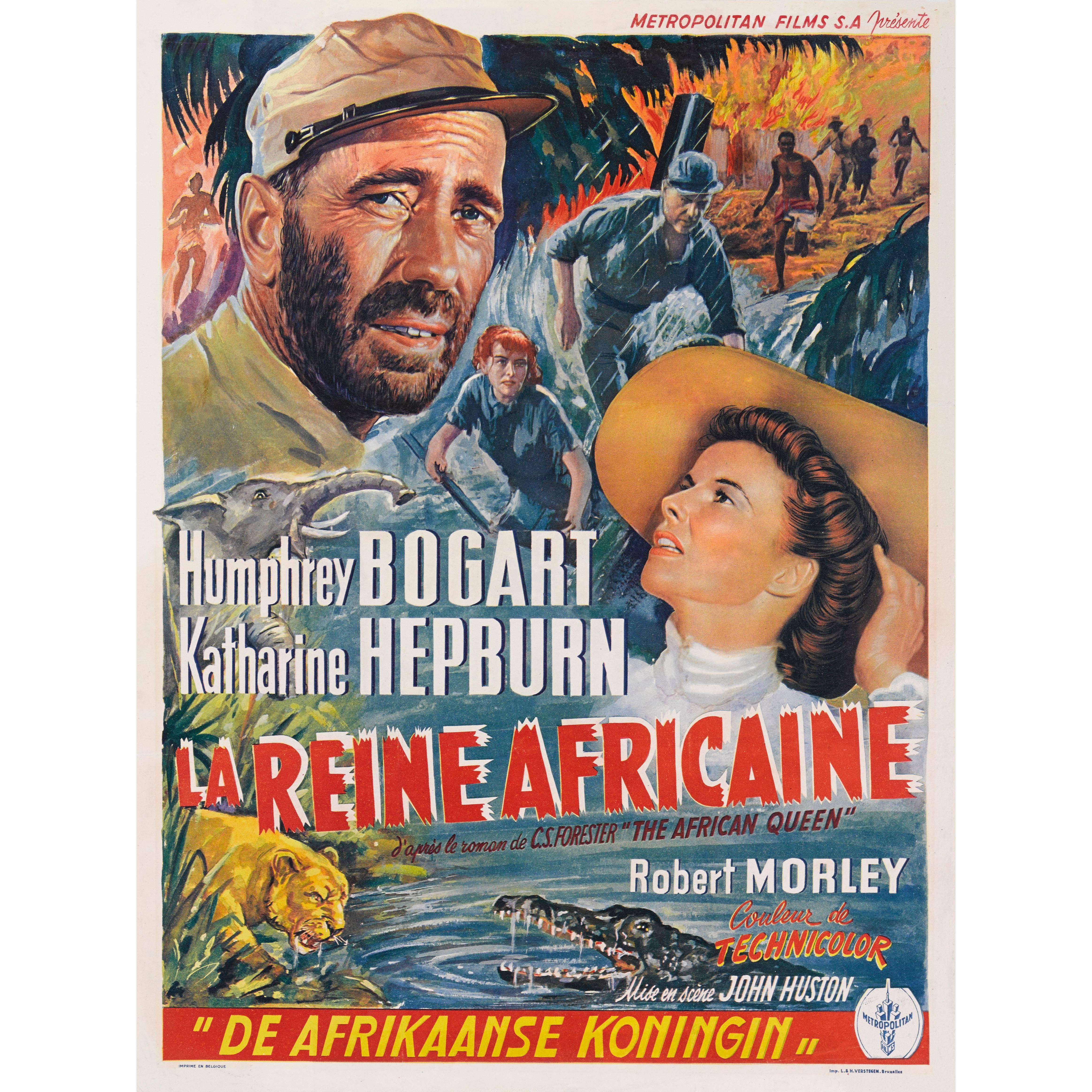 "The African Queen / La Reine Africaine" Original Belgian Movie Poster