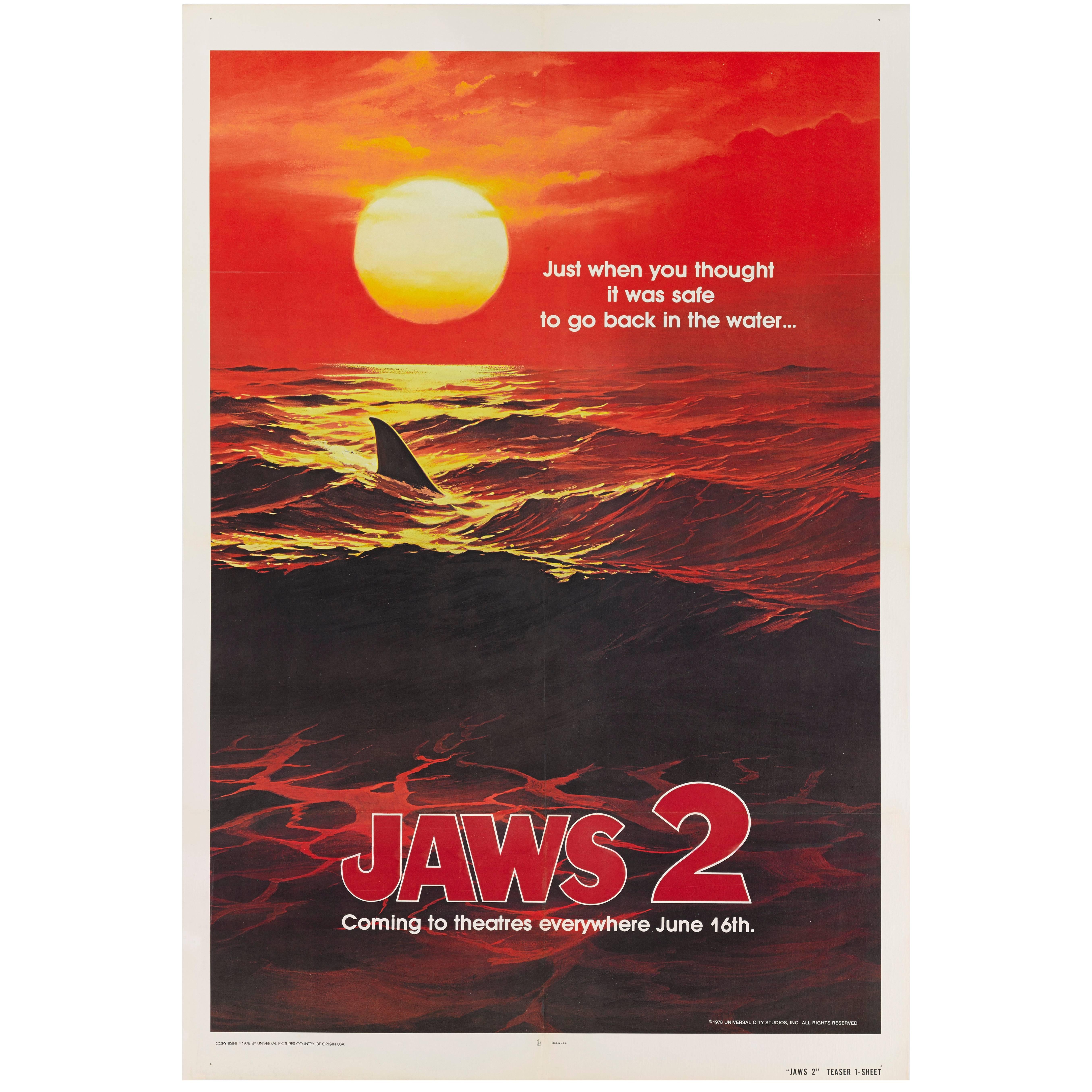 "Jaws 2" Original American Movie Poster