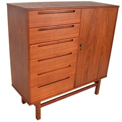 Nils Jonsson Teak Highboy Tall Dresser Danish Modern