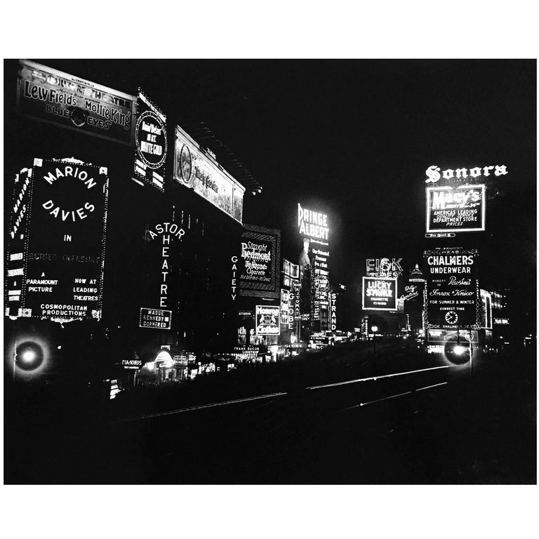 Time Square at Night New York City 1930s (Manhattan photograpy) For