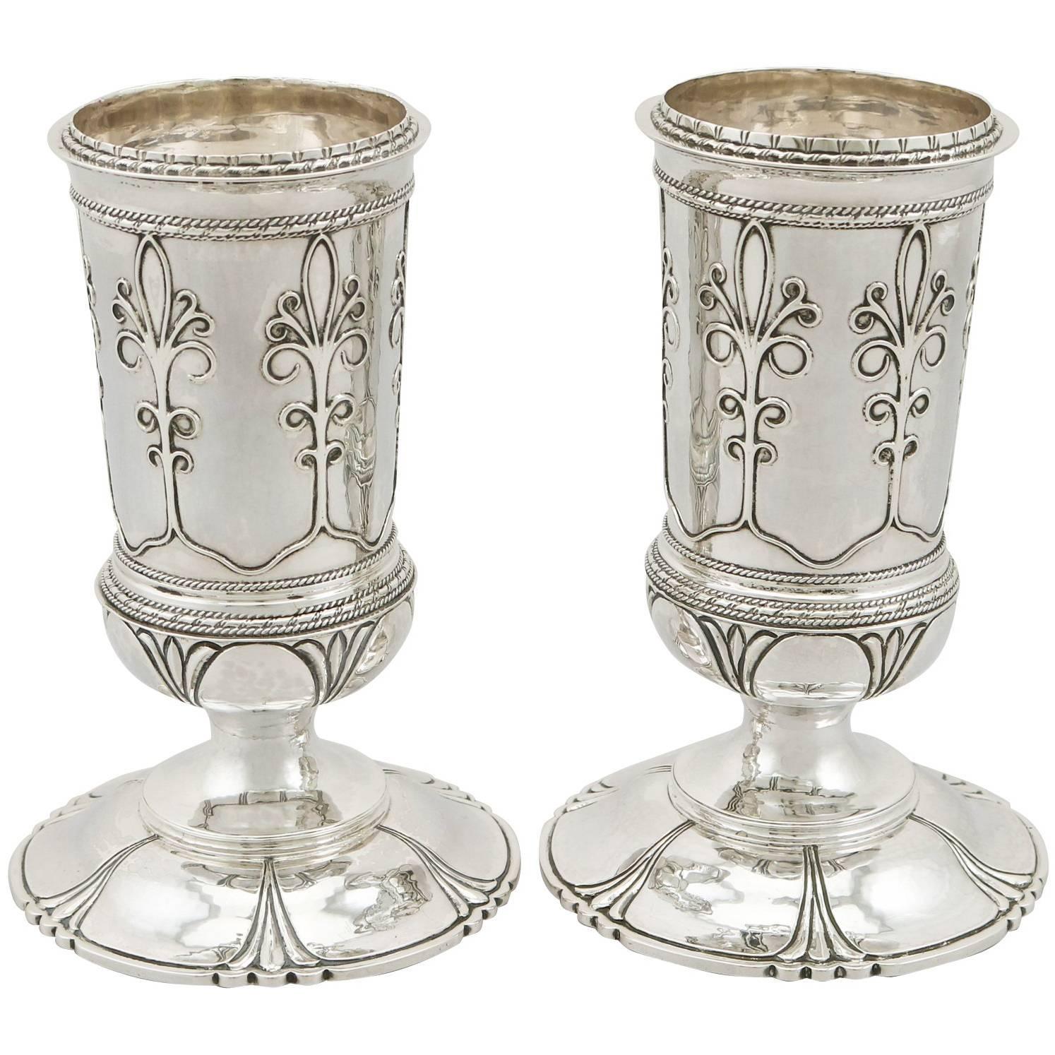 George v Sterling Silver Vases by Guild of Handicraft, Arts and Crafts