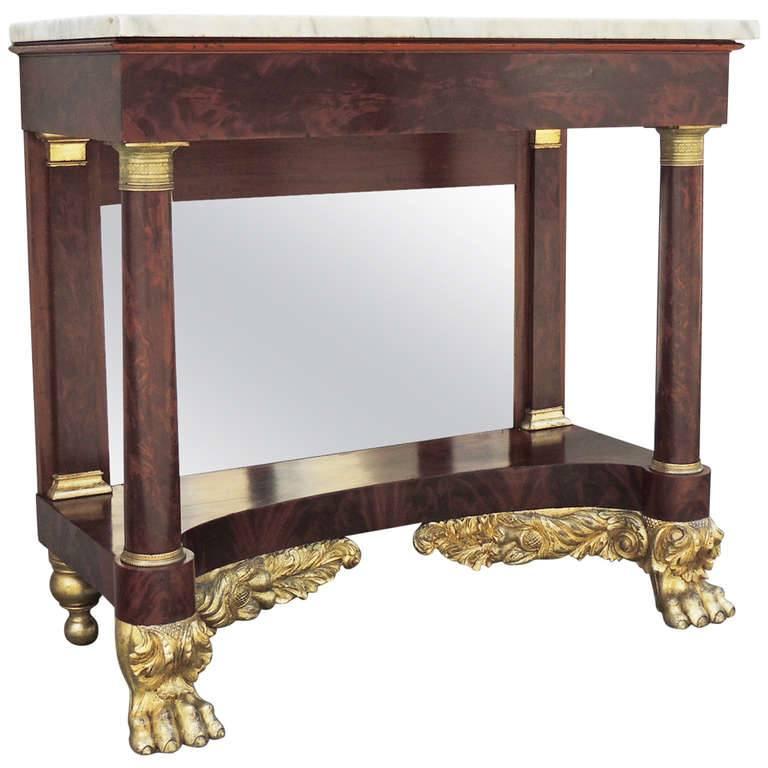 19th C New York Marble-Topped Pier Table