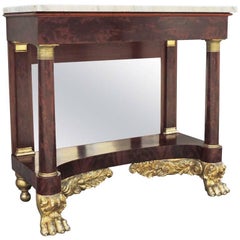 19th C New York Marble-Topped Pier Table