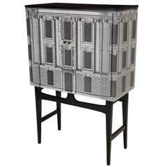 Fornasetti Style Bar Cabinet