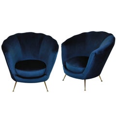 Pair of Sculptural Armchairs by Ico Parisi