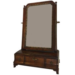 Queen Anne Walnut Box Sole Swing Mirror