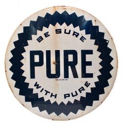Vintage Metal Advertisement Sign From Pure Oil Company Vintage Metal Advertisement Sign From Pure Oil Company