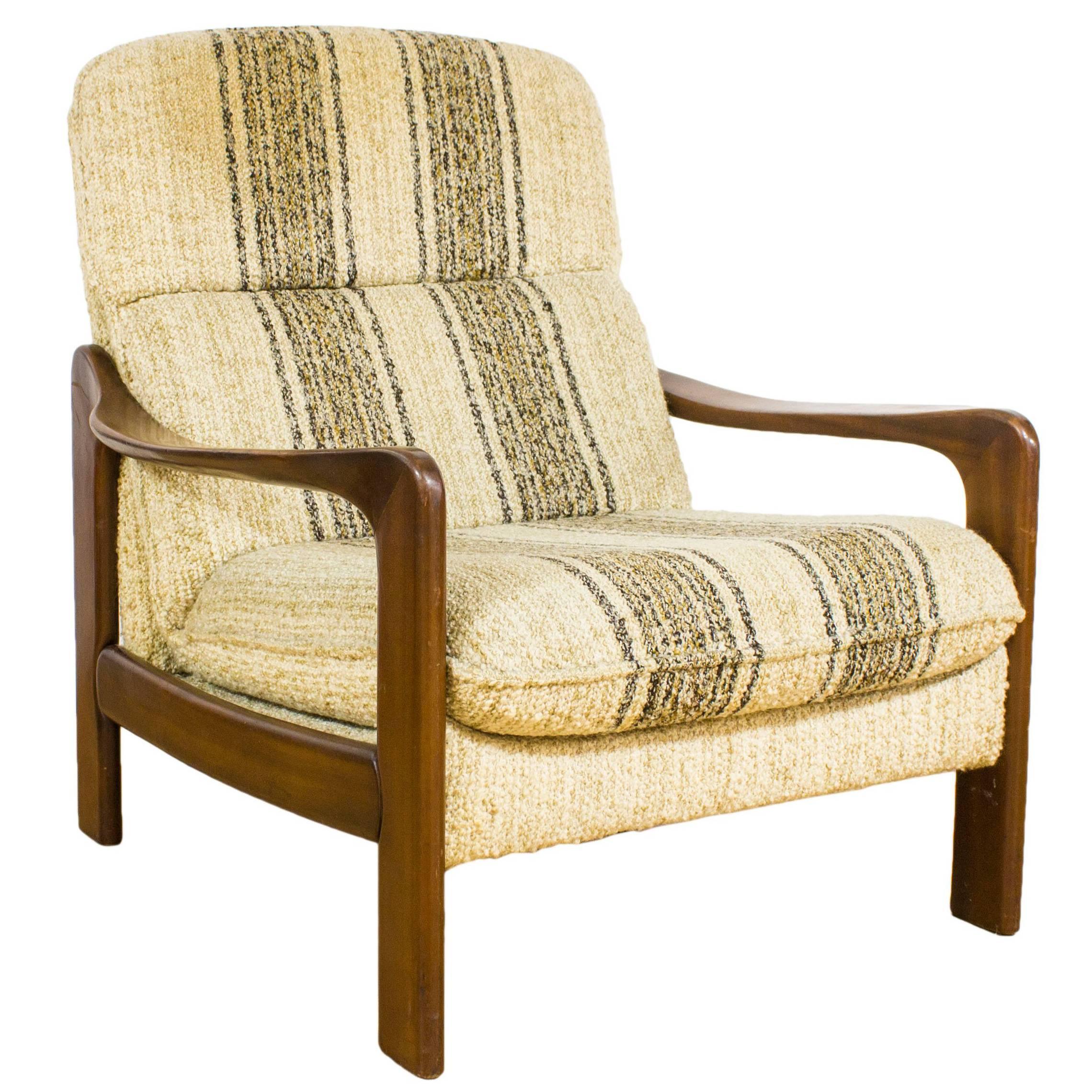 Retro Danish Rosewood and Fabric Armchair Office Desk Chair G Plan Eames Era For Sale