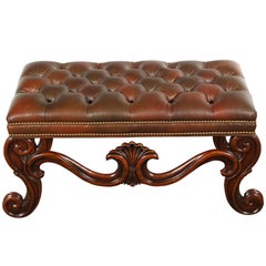 Leather Upholstered Ottoman by Whittemore-Sherrill