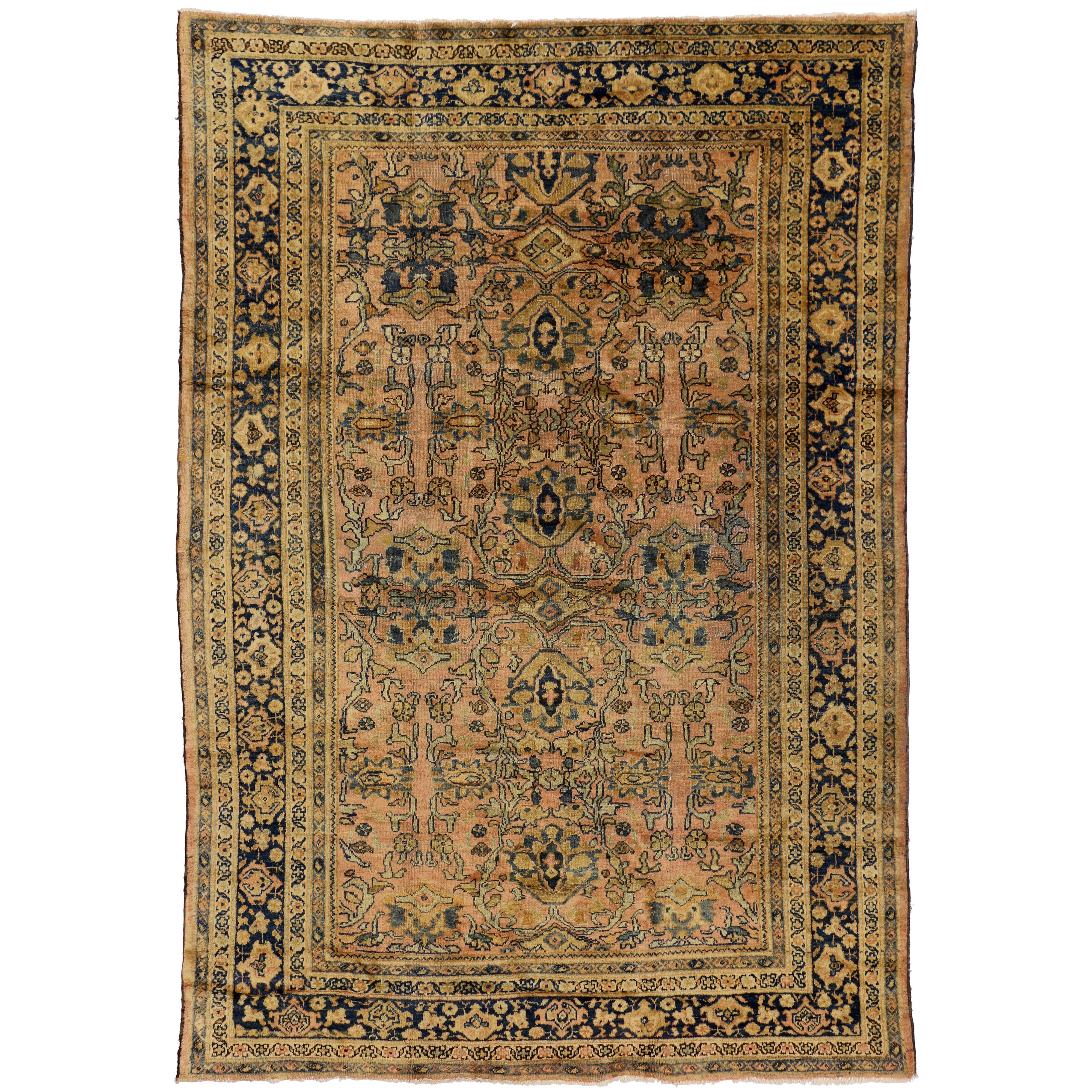 Vintage Mahal Persian Rug with Modern Traditional Style