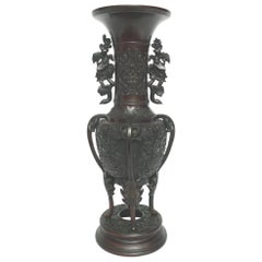 Meiji Period Japanese Bronze Vase 4
