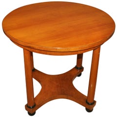 Blonde Wood Biedermeier Style Circular Table