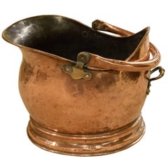 Antique Copper 'Helmet' Coal Scuttle