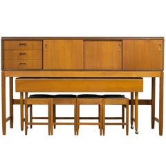 Used Danish Compact Highboard Sideboard with Dining Table and Chairs G Plan Eames Era