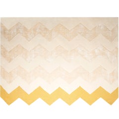 Zuko Chevron Print Teppich von Pieces, Moderner grauer handgetufteter Zickzack-Teppich