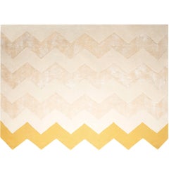  Zuko Chevron Print Teppich von Pieces, Moderner grauer handgetufteter Zickzack-Teppich 