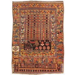 Antique Persian Sampler Bidjar Rug